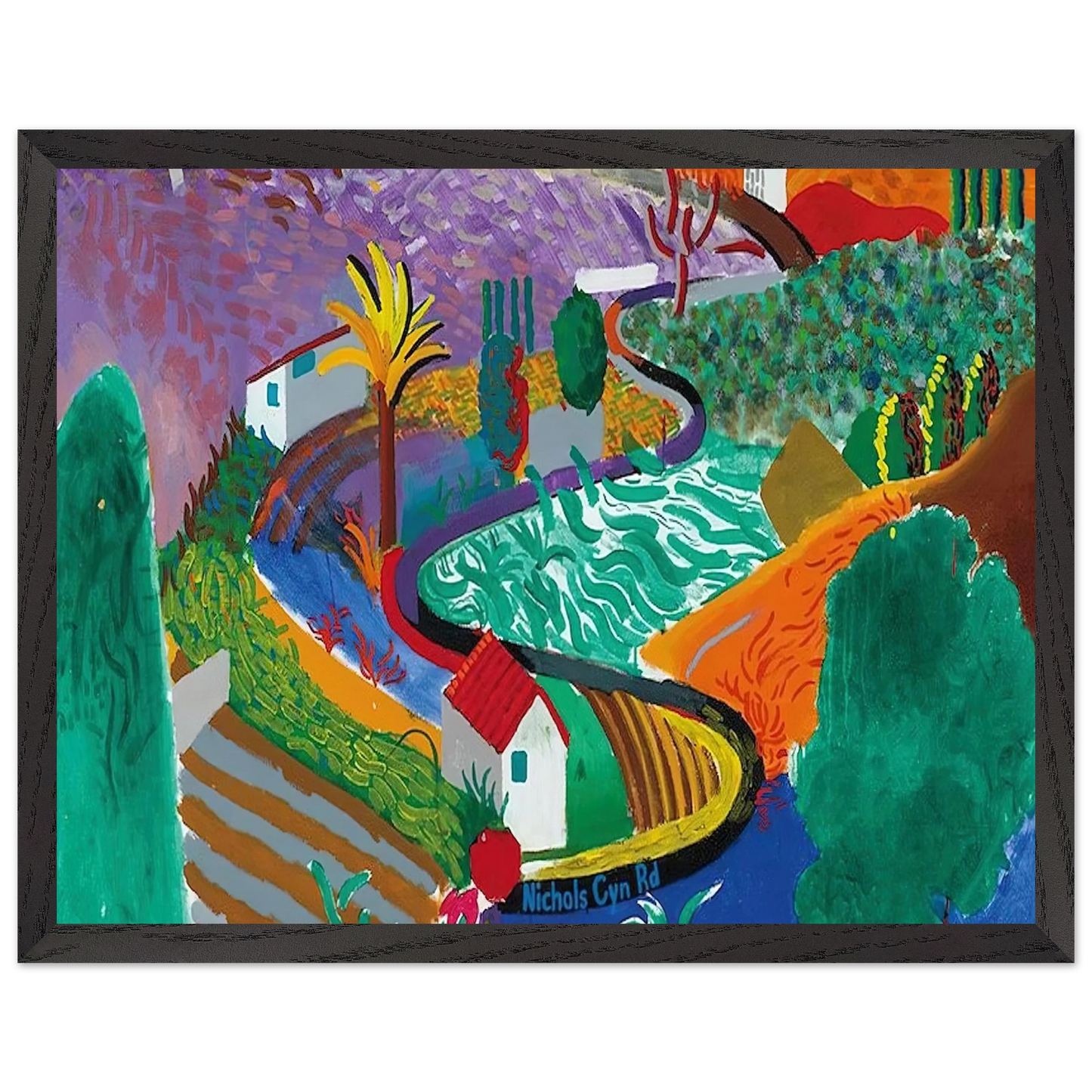 David Hockney - David Hockney Wall art - 27x35 cm / 11x14 inches - Premium Wooden Framed Poster With Fine Art Paper-canvas - Wood frame