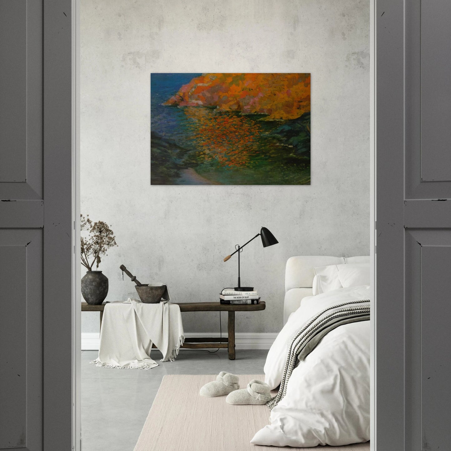 SMALL ROCKY BAY OF NANS CADAQUES 1921 - Salvador Dali Brushed Aluminum Print - 70x100 cm / 28x40 inches | Salvador Dali Aluminum Print | Salvador Dali Prints