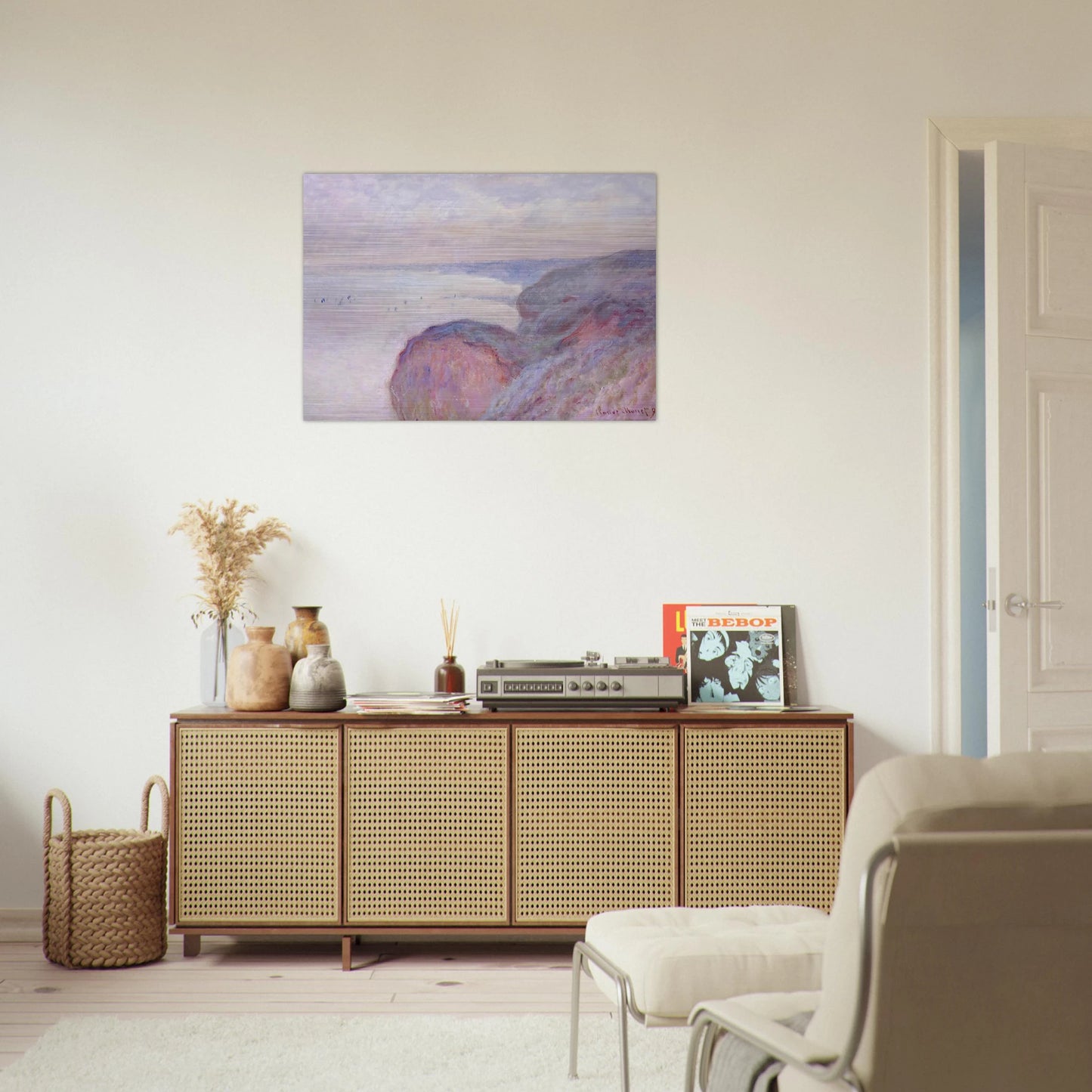 Cliff near Dieppe, Overcast Skies - claude monet Brushed Aluminum Print - 70x100 cm / 28x40 inches | claude monet Aluminum Print | claude monet Prints