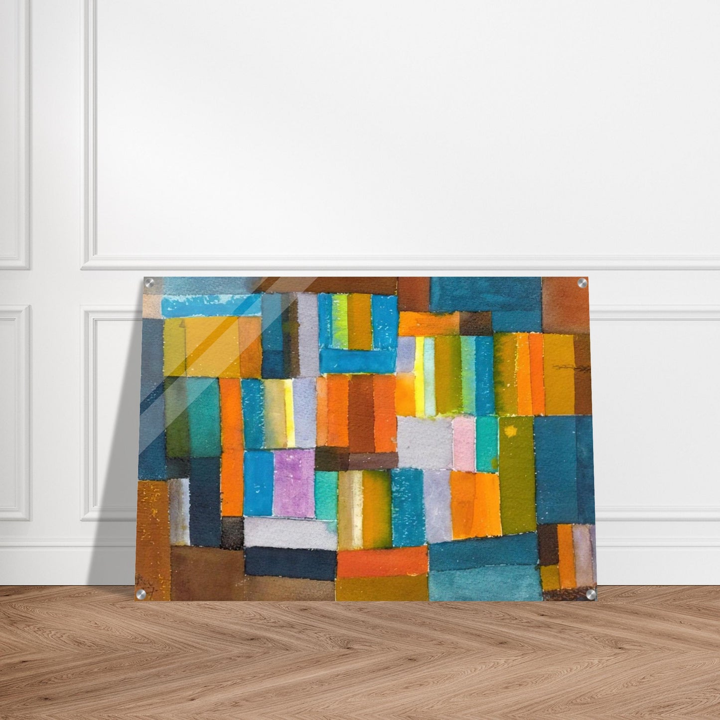 Composition in Orange and Blue-Green - 1957 - Johannes Itten Acrylic Print - 70x100 cm / 28x40″ inches