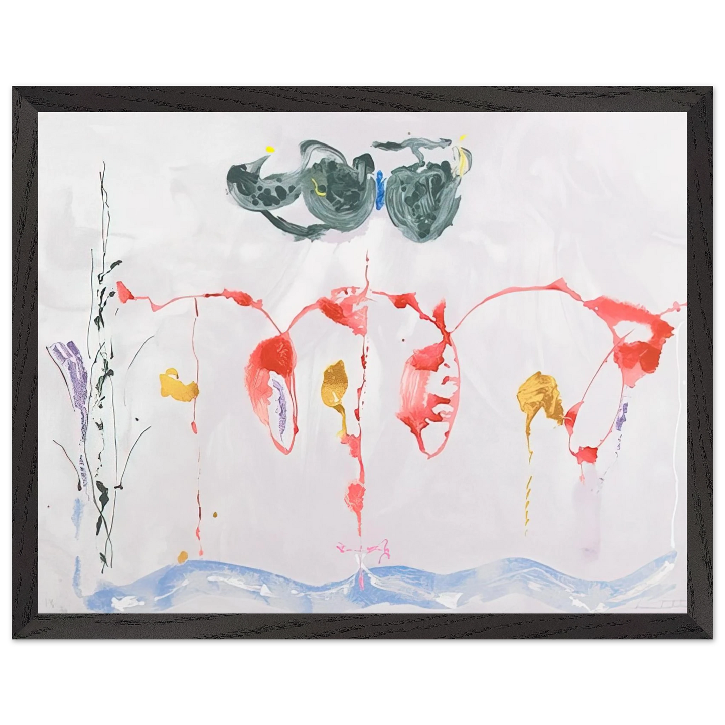 Helen Frankenthaler - Aerie - 2009 Wall art - A1 (59.4 x 84.1  cm) - Premium Wooden Framed Poster With Fine Art Paper-canvas - White frame