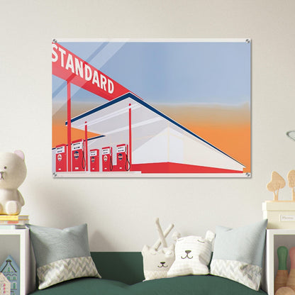 STANDARD STATION 1966 - Edward Ruscha Acrylic Print - 70x100 cm / 28x40″ inches
