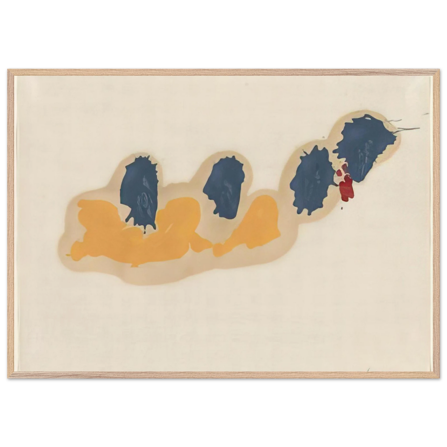 Helen Frankenthaler - April IV - 1960 Wall art - 70x100 cm / 28x40 inches - Premium Wooden Framed Poster With Fine Art Paper-canvas - Black frame