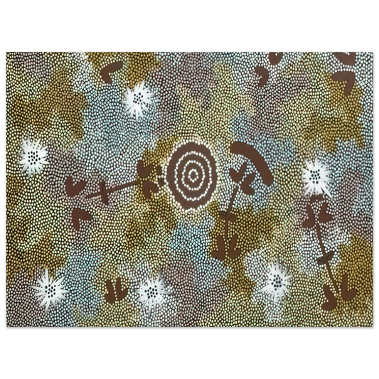 Clifford Possum Tjapaltjarri - Rock Wallaby Dreaming - 1988  75x100 cm / 30x40inches Fine Art Poster