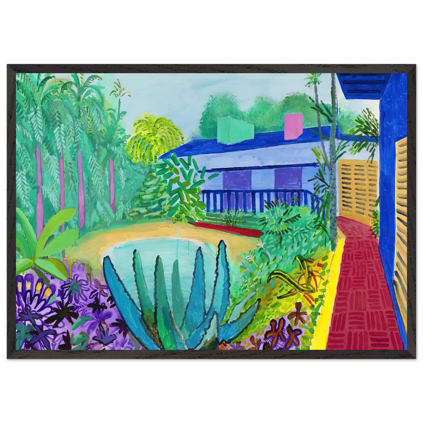 David Hockney - David Hockney Wall art - 40x50 cm / 16x20 Inches - Premium Wooden Framed Poster With Fine Art Paper - Wood frame