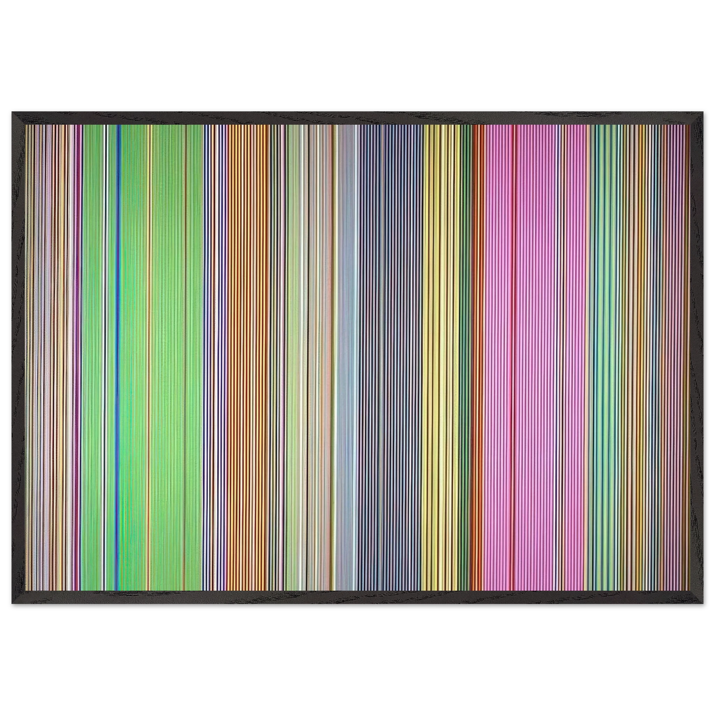 Raspberry Icicle - 1967 - Gene Davis 70x100 cm / 28x40 inches Framed Art Print – Black Wooden Frame