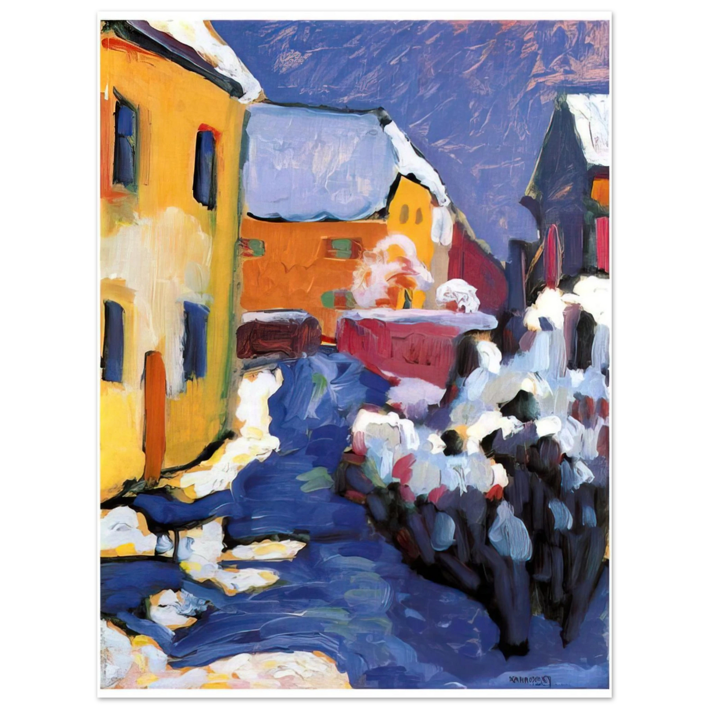 Wassily Kandinsky - CEMETERY AND VICARAGE IN KOCHEL 1909  75x100 cm / 30x40inches Fine Art Poster