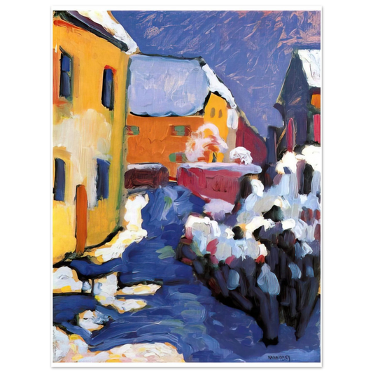 Wassily Kandinsky - CEMETERY AND VICARAGE IN KOCHEL 1909  75x100 cm / 30x40inches Fine Art Poster