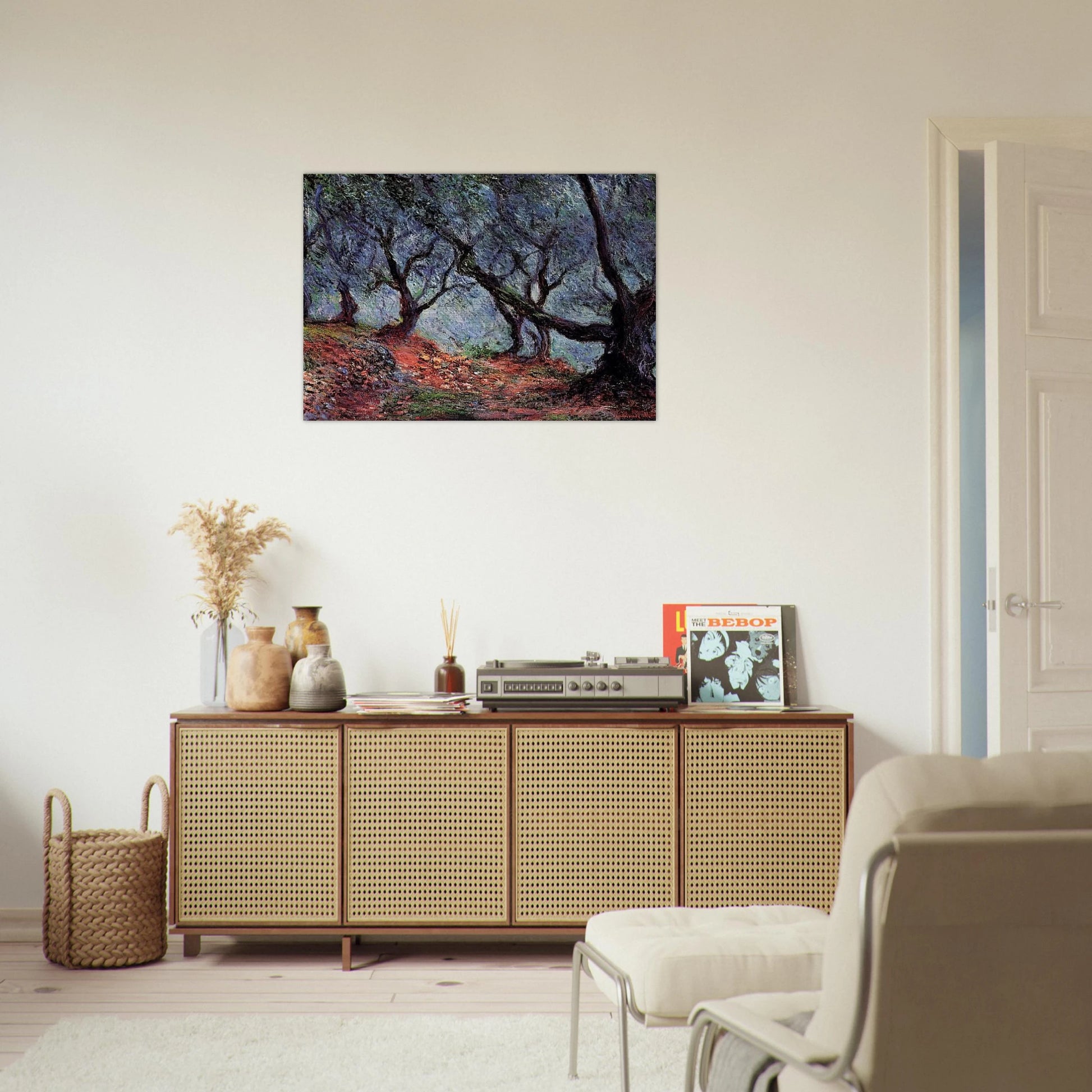 Grove of Olive Trees in Bordighera - claude monet Brushed Aluminum Print - 70x100 cm / 28x40 inches | claude monet Aluminum Print | claude monet Prints