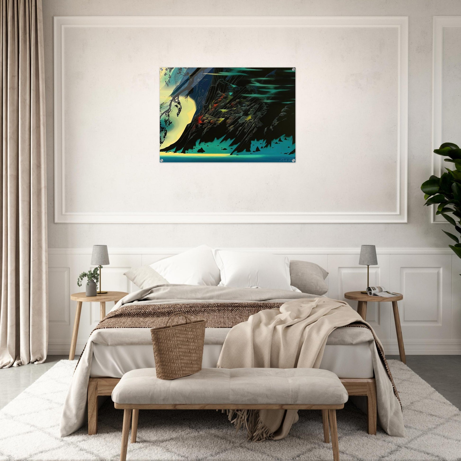 Coastal Magic - Eyvind Earle Acrylic Print - 70x100 cm / 28x40″ inches