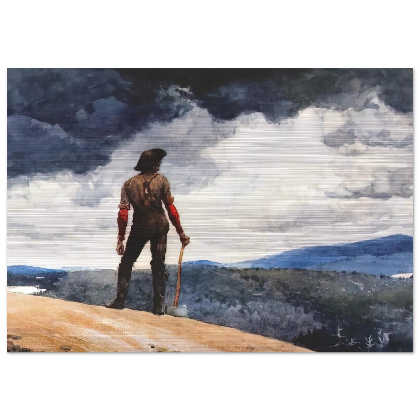 THE WOODCUTTER - Winslow Homer Brushed Aluminum Print - 70x100 cm / 28x40 inches | Winslow Homer Aluminum Print | Winslow Homer Prints