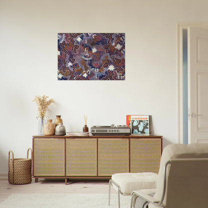 Ngarlu - 1994 - Clifford Possum Tjapaltjarri Brushed Aluminum Print - 70x100 cm / 28x40 inches | Clifford Possum Tjapaltjarri Aluminum Print | Clifford Possum Tjapaltjarri Prints