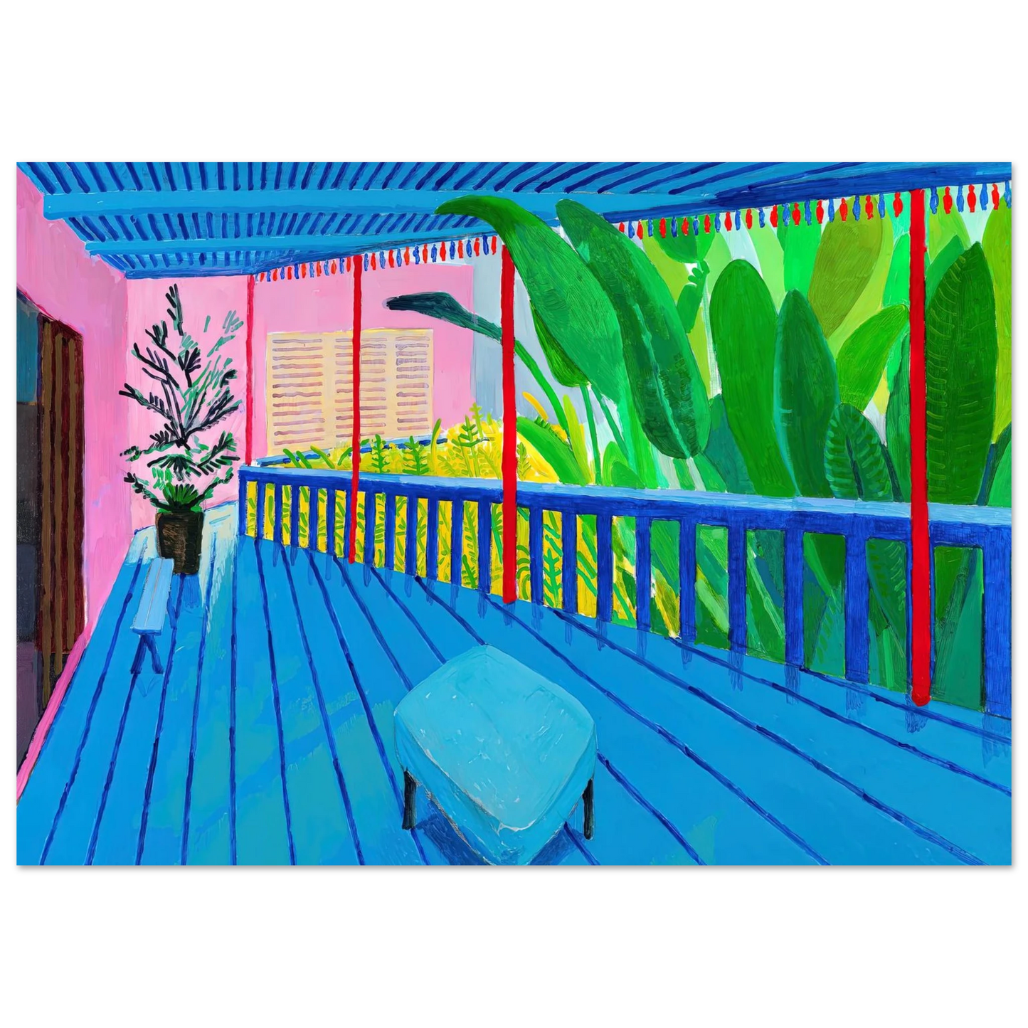 David Hockney - David Hockney Wall art - A1 (59.4 x 84.1  cm) - Premium Wooden Framed Poster With Fine Art Paper-canvas - White frame