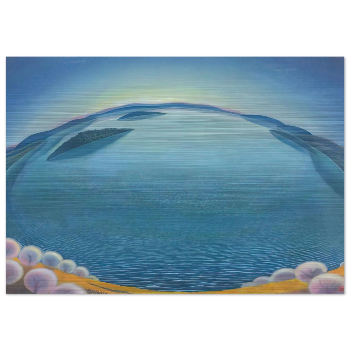 Lago-alba - 1942 - Gerardo Dottori Brushed Aluminum Print - 70x100 cm / 28x40 inches | Gerardo Dottori Aluminum Print | Gerardo Dottori Prints