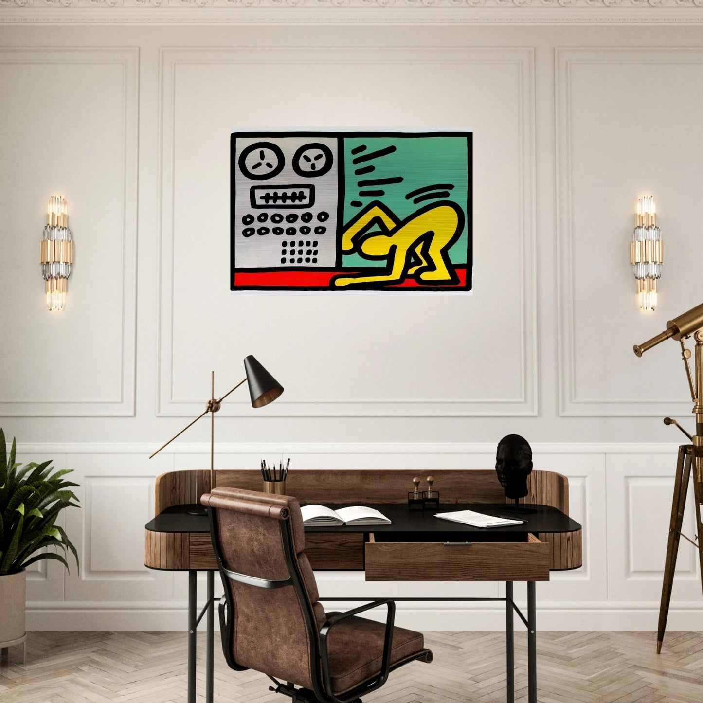 POP SHOP III 1989 - Keith Haring Brushed Aluminum Print - 70x100 cm / 28x40 inches | Keith Haring Aluminum Print | Keith Haring Prints