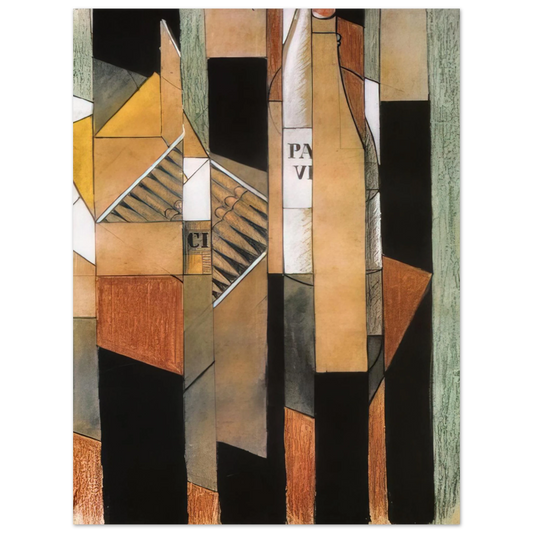 Juan Gris - STILL LIFE WITH BOTTLE AND CIGARS 1912  75x100 cm / 30x40inches Fine Art Poster