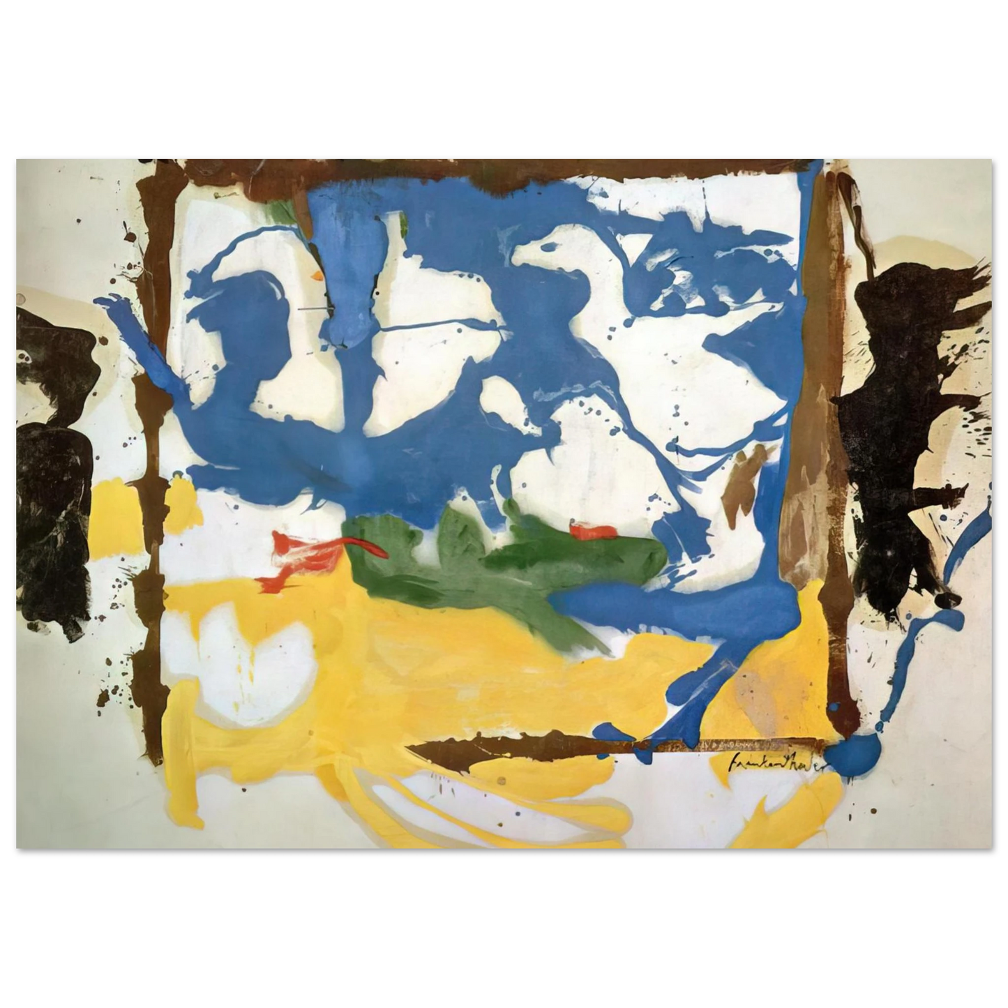 Helen Frankenthaler - Swan Lake #2 - 1961 Wall art - A3 (29.7 x 42  cm) - Premium Wooden Framed Poster With Fine Art Paper-canvas - White frame