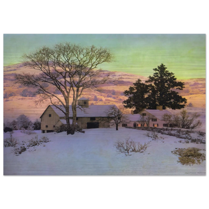Afterglow - Maxfield Parrish Brushed Aluminum Print - 70x100 cm / 28x40 inches | Maxfield Parrish Aluminum Print | Maxfield Parrish Prints