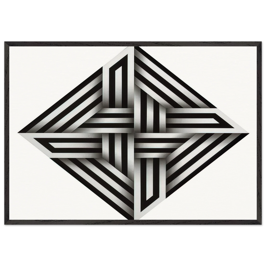 Kumo XV - 1973 - Omar Rayo 70x100 cm / 28x40 inches Framed Art Print – Black Wooden Frame