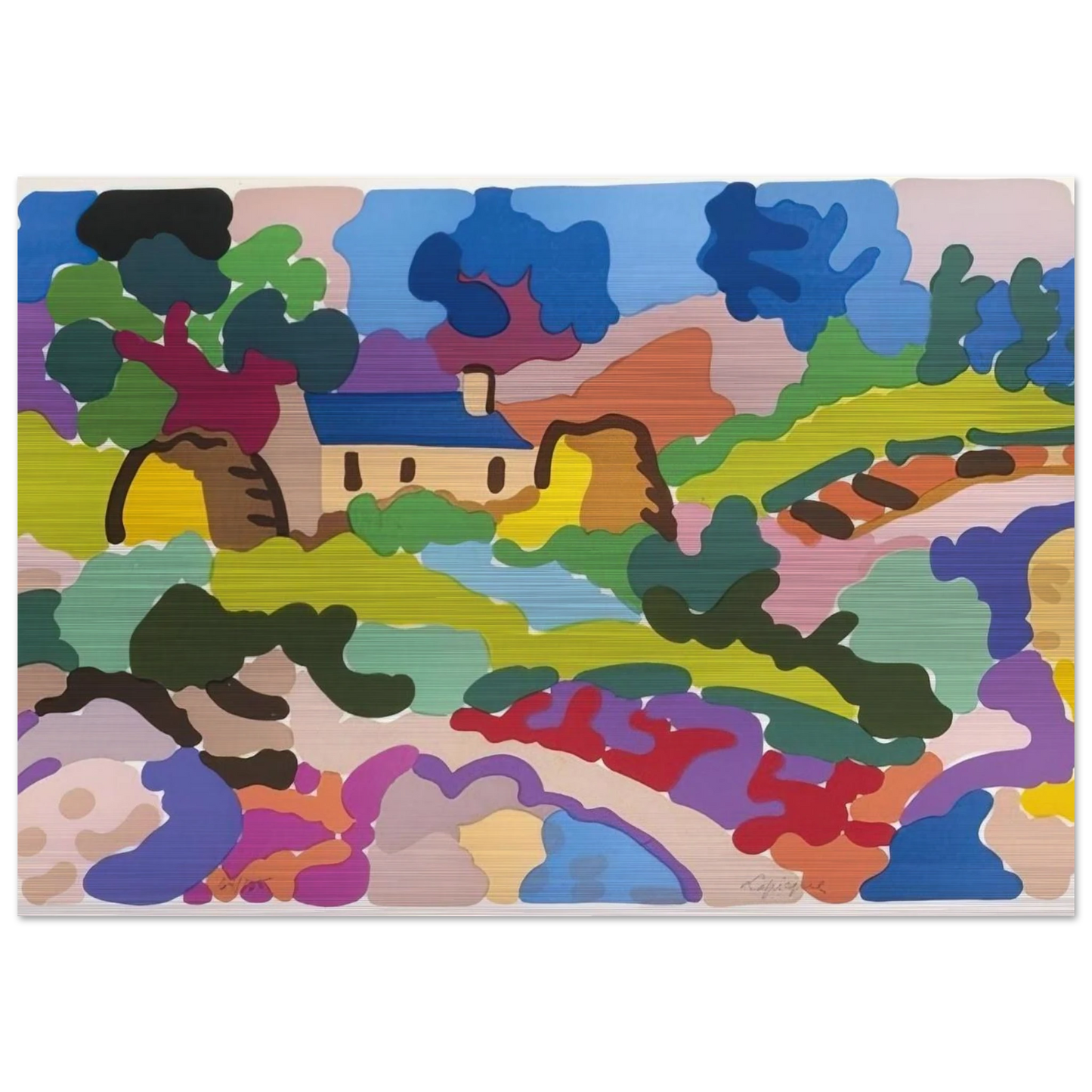 Ferme en Bretagne - Fauvism - Charles Lapicque Brushed Aluminum Print - 70x100 cm / 28x40 inches | Charles Lapicque Aluminum Print | Charles Lapicque Prints