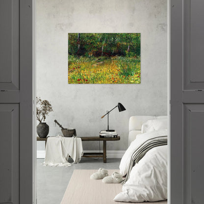 Park at Asnieres in Spring - Vincent van Gogh Brushed Aluminum Print - 70x100 cm / 28x40 inches | Vincent van Gogh Aluminum Print | Vincent van Gogh Prints