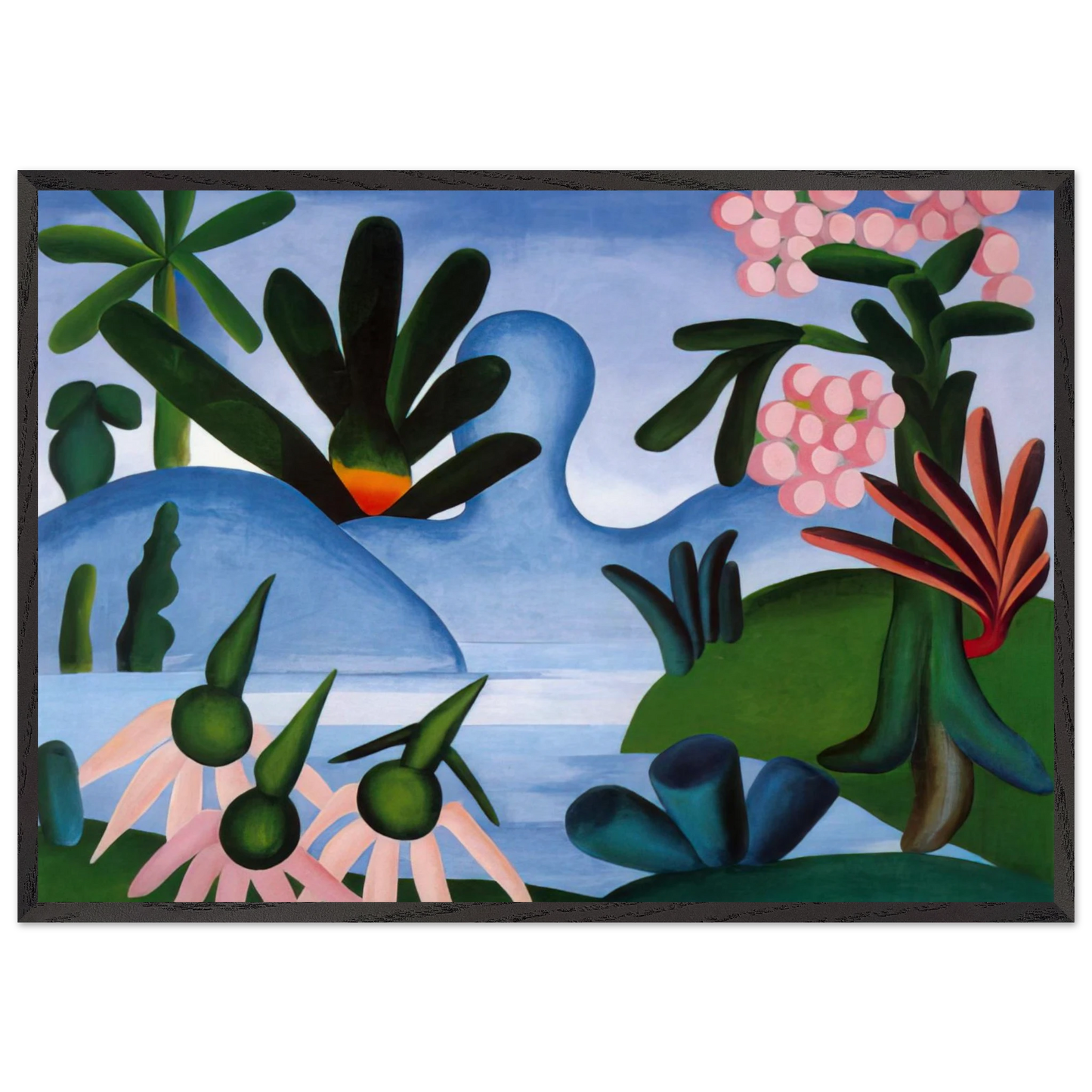 The Lake - Tarsila do Amaral 70x100 cm / 28x40 inches Framed Art Print – Black Wooden Frame