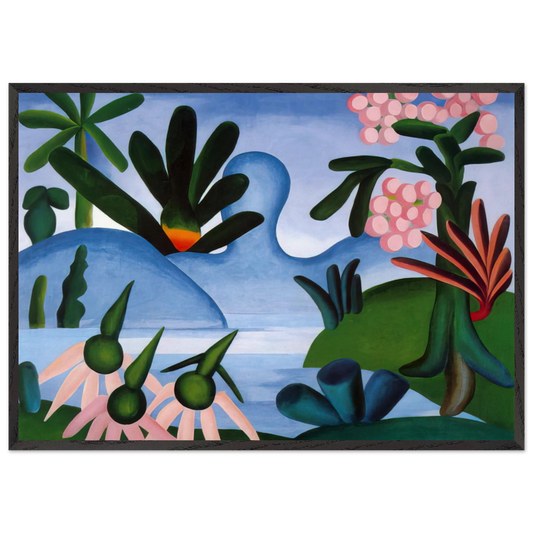 The Lake - Tarsila do Amaral 70x100 cm / 28x40 inches Framed Art Print – Black Wooden Frame