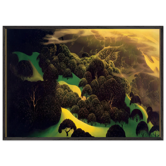 Deep Wilderness - Eyvind Earle 70x100 cm / 28x40 inches Framed Art Print – Black Wooden Frame