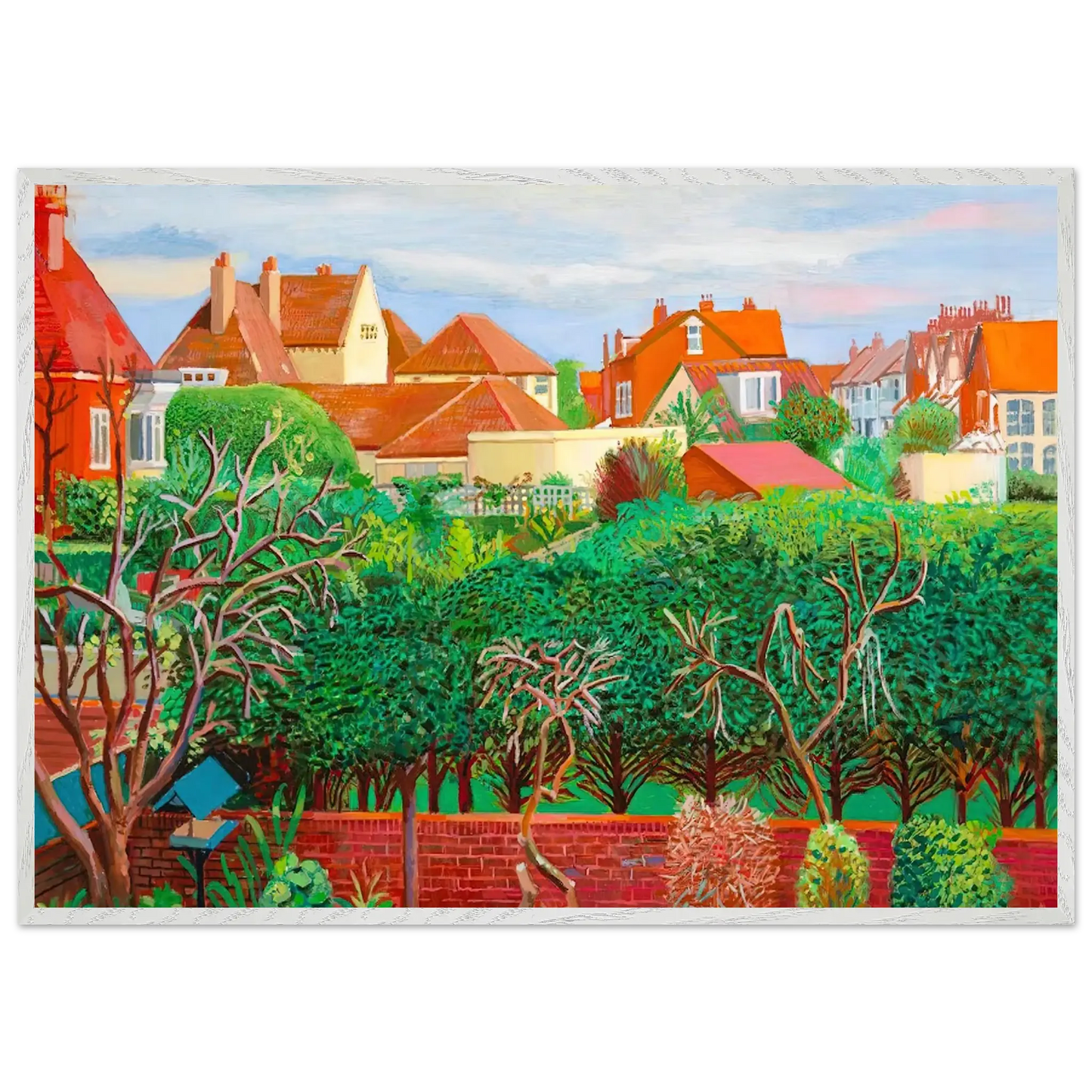 David Hockney - David Hockney Wall art - 60x80 cm / 24x32 Inches - Premium Wooden Framed Poster With Fine Art Paper - White frame