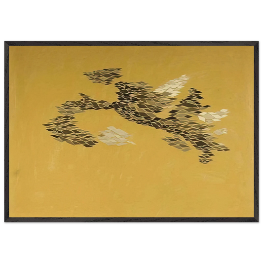 Flying Rectangles - 1969 - Robert Goodnough 70x100 cm / 28x40 inches Framed Art Print – Black Wooden Frame
