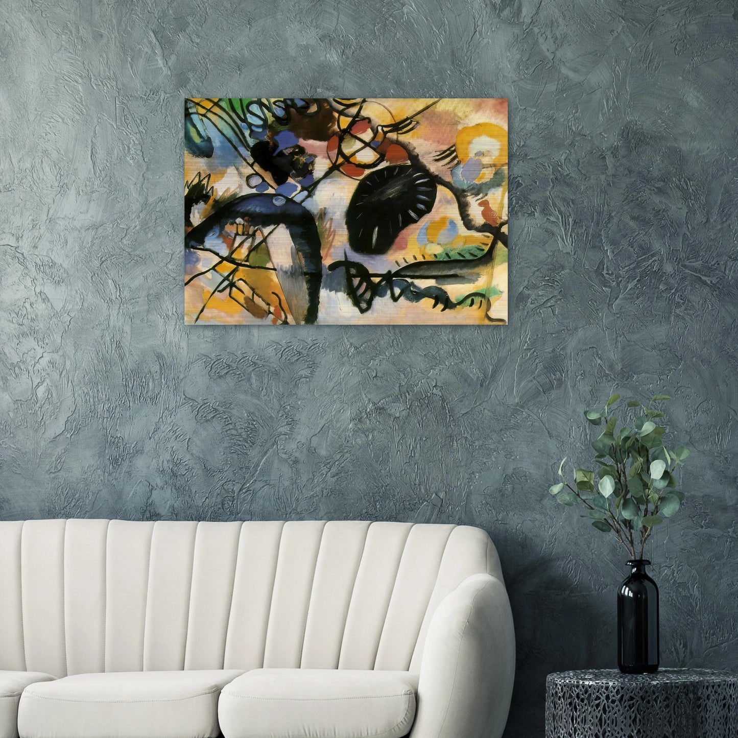 BLACK SPOT 1912 - Wassily Kandinsky Brushed Aluminum Print - 70x100 cm / 28x40 inches | Wassily Kandinsky Aluminum Print | Wassily Kandinsky Prints
