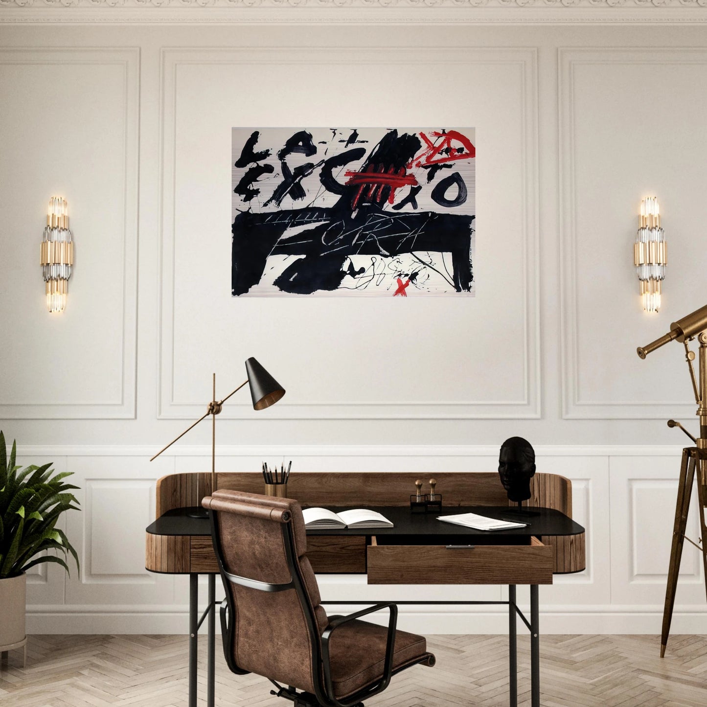 NEGRE I ROIG III FORA 1976 - Antoni Tapies Brushed Aluminum Print - 70x100 cm / 28x40 inches | Antoni Tapies Aluminum Print | Antoni Tapies Prints