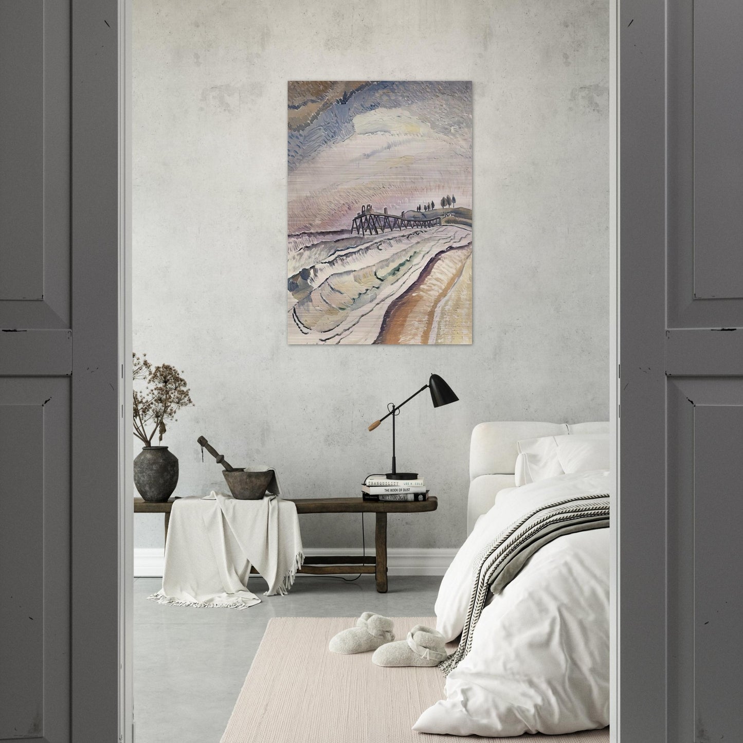 Bulli Pier, South Coast - 1931 - Grace Cossington Smith Brushed Aluminum Print - 70x100 cm / 28x40 inches | Grace Cossington Smith Aluminum Print | Grace Cossington Smith Prints