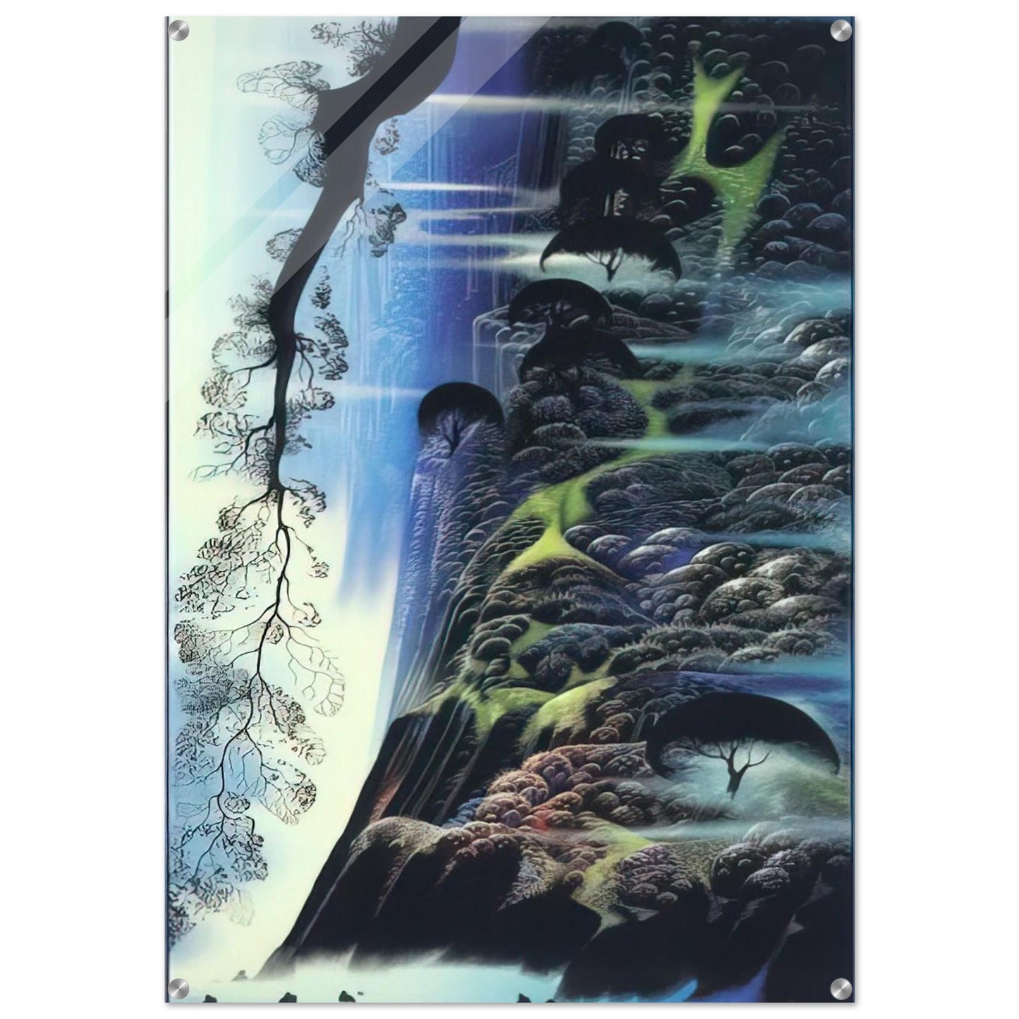 Steep Coast Line - Eyvind Earle Acrylic Print - 70x100 cm / 28x40″ inches