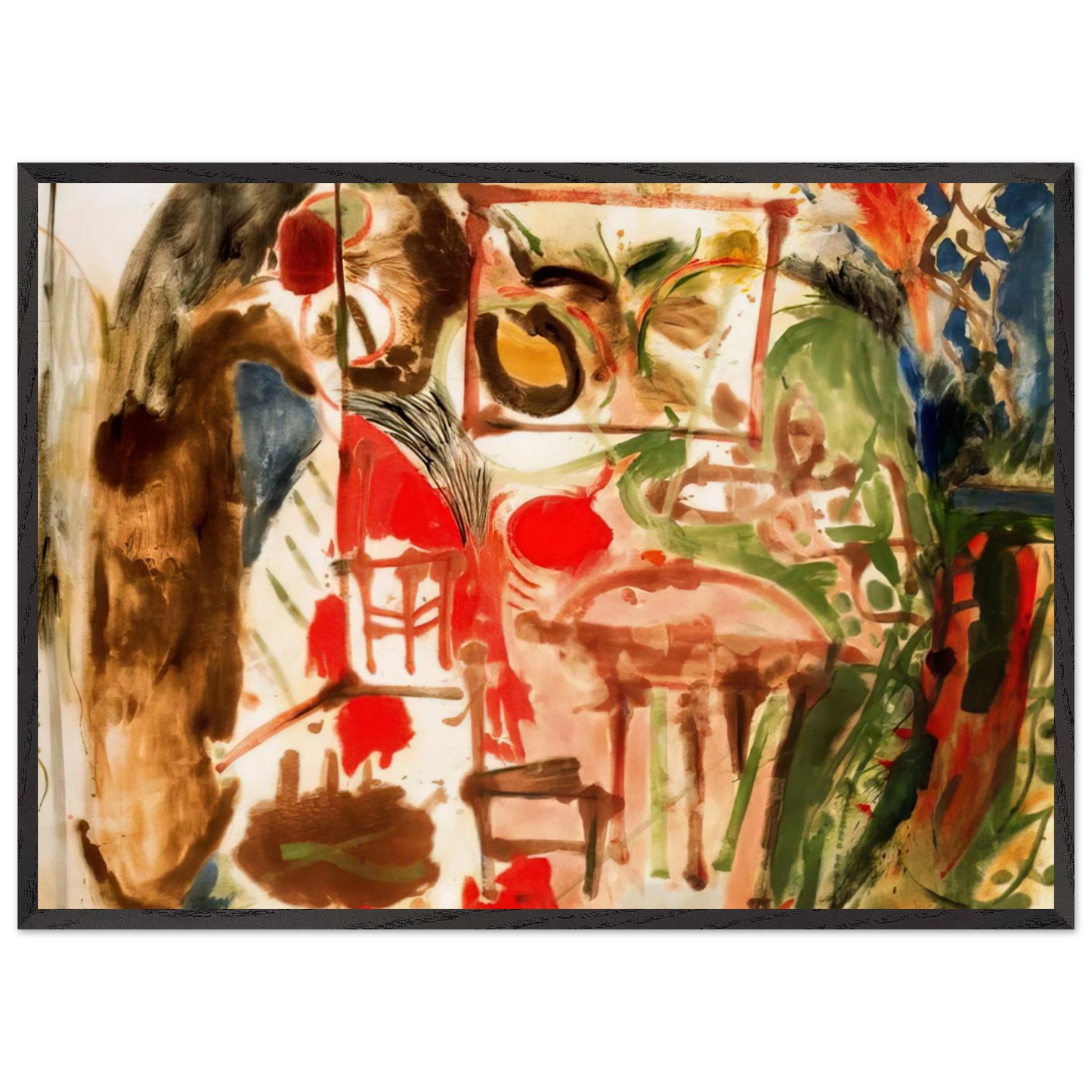 Helen Frankenthaler - Interior - 1957 Wall art - A3 (29.7 x 42  cm) - Premium Wooden Framed Poster With Fine Art Paper-canvas - Wood frame