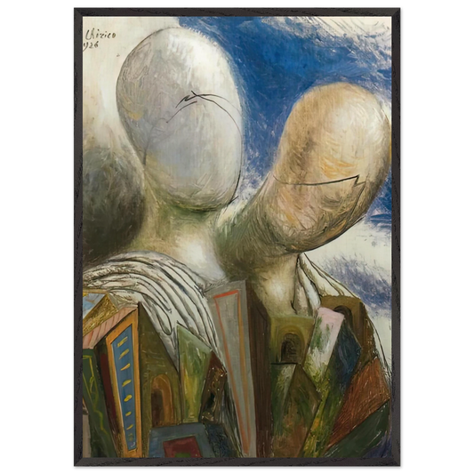 THE SPOUSES 1926 - Giorgio de Chirico 70x100 cm / 28x40 inches Framed Art Print – Black Wooden Frame