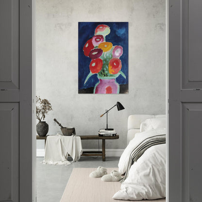 BLUMEN IN EINER VASE 1918 - Alexej von Jawlensky Brushed Aluminum Print - 70x100 cm / 28x40 inches | Alexej von Jawlensky Aluminum Print | Alexej von Jawlensky Prints