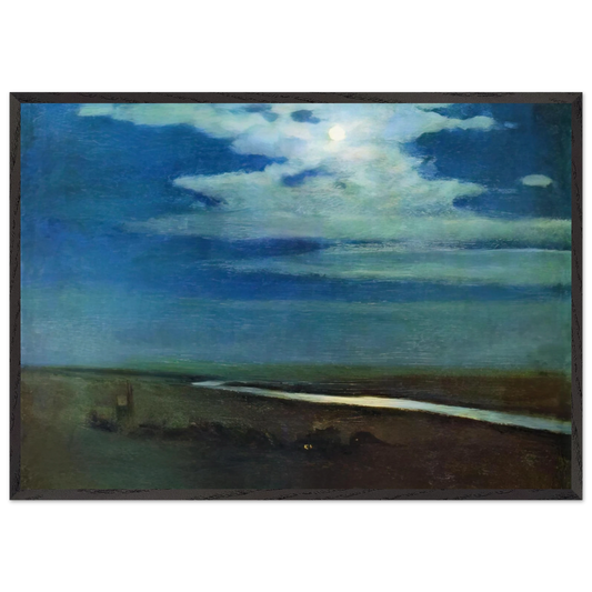 Night - Arkhyp Kuindzhi 70x100 cm / 28x40 inches Framed Art Print – Black Wooden Frame