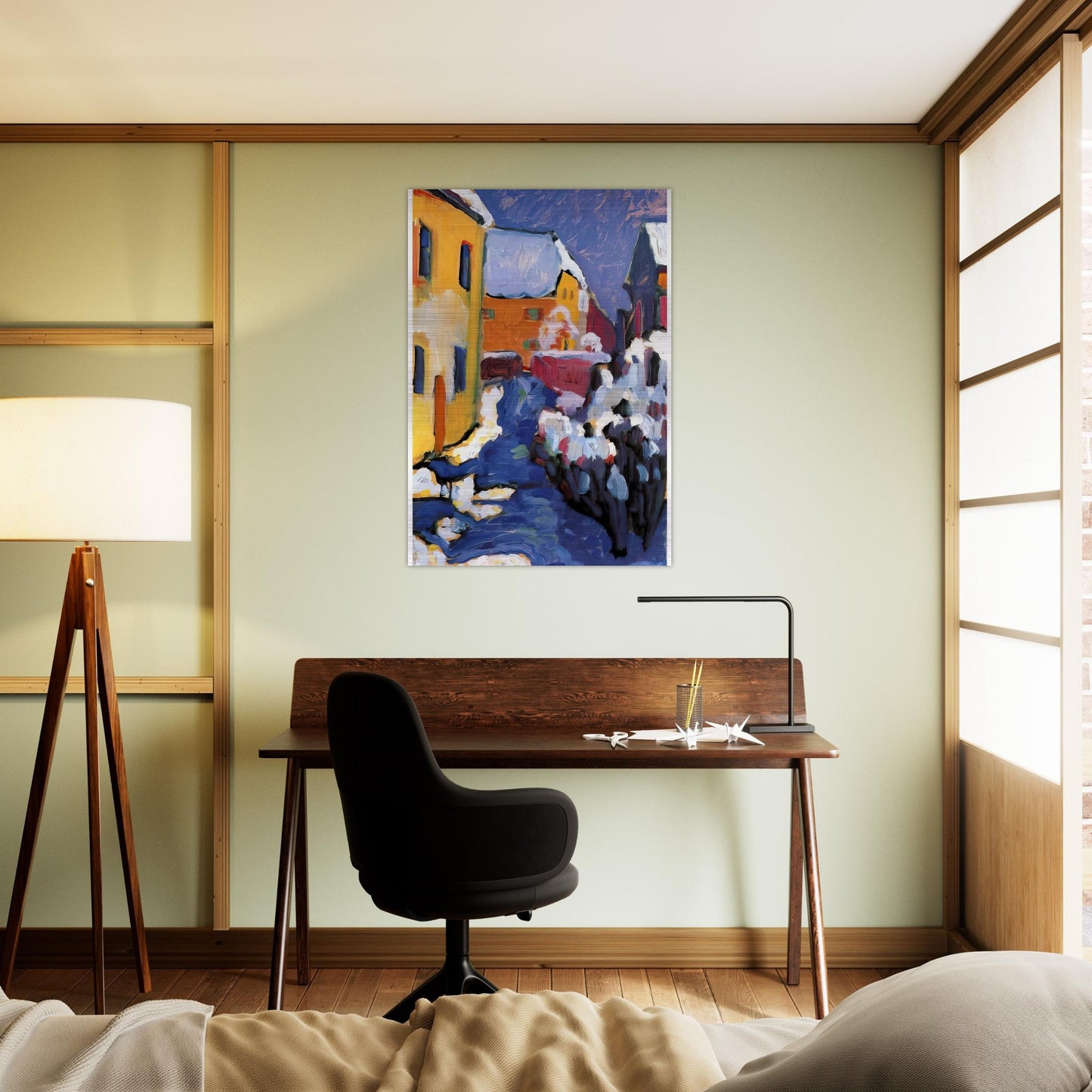 CEMETERY AND VICARAGE IN KOCHEL 1909 - Wassily Kandinsky Brushed Aluminum Print - 70x100 cm / 28x40 inches | Wassily Kandinsky Aluminum Print | Wassily Kandinsky Prints