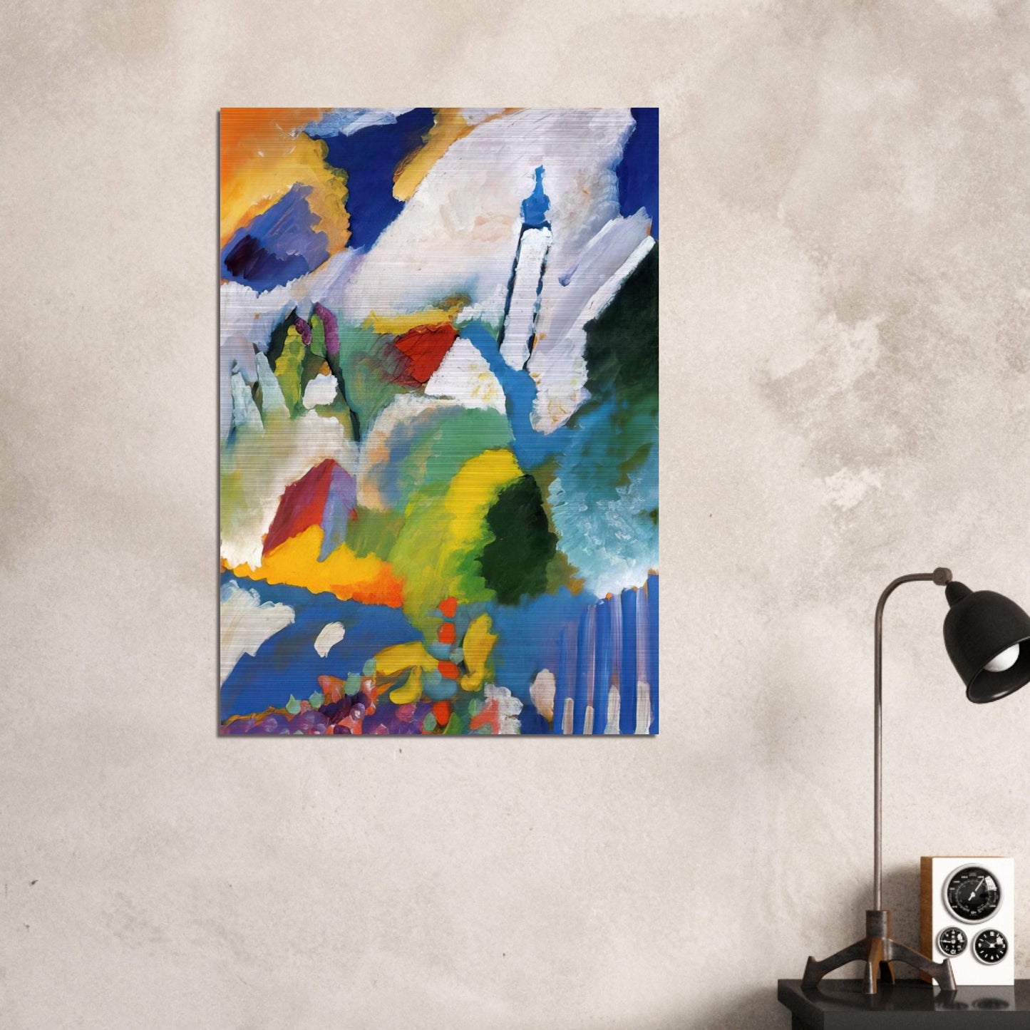 MURNAU WITH A CHURCH 1910 - Wassily Kandinsky Brushed Aluminum Print - 70x100 cm / 28x40 inches | Wassily Kandinsky Aluminum Print | Wassily Kandinsky Prints