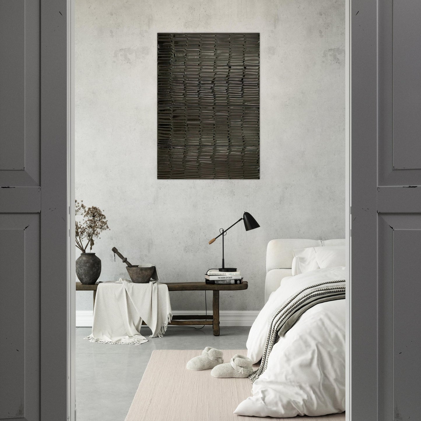 Peinture 324 x 181 cm, 19 février 2009 Polyptyque - 2009 - Pierre Soulages Brushed Aluminum Print - 70x100 cm / 28x40 inches | Pierre Soulages Aluminum Print | Pierre Soulages Prints