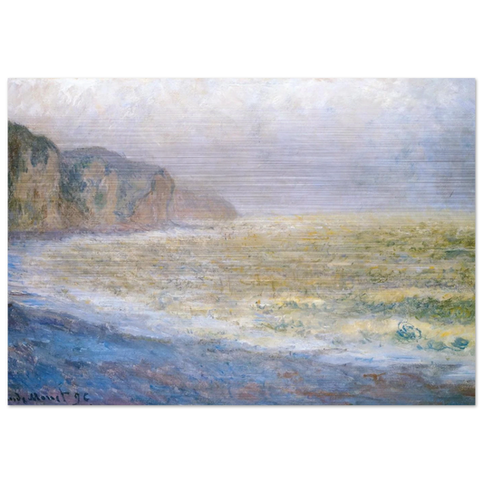 Cliff at Pourville - claude monet Brushed Aluminum Print - 70x100 cm / 28x40 inches | claude monet Aluminum Print | claude monet Prints