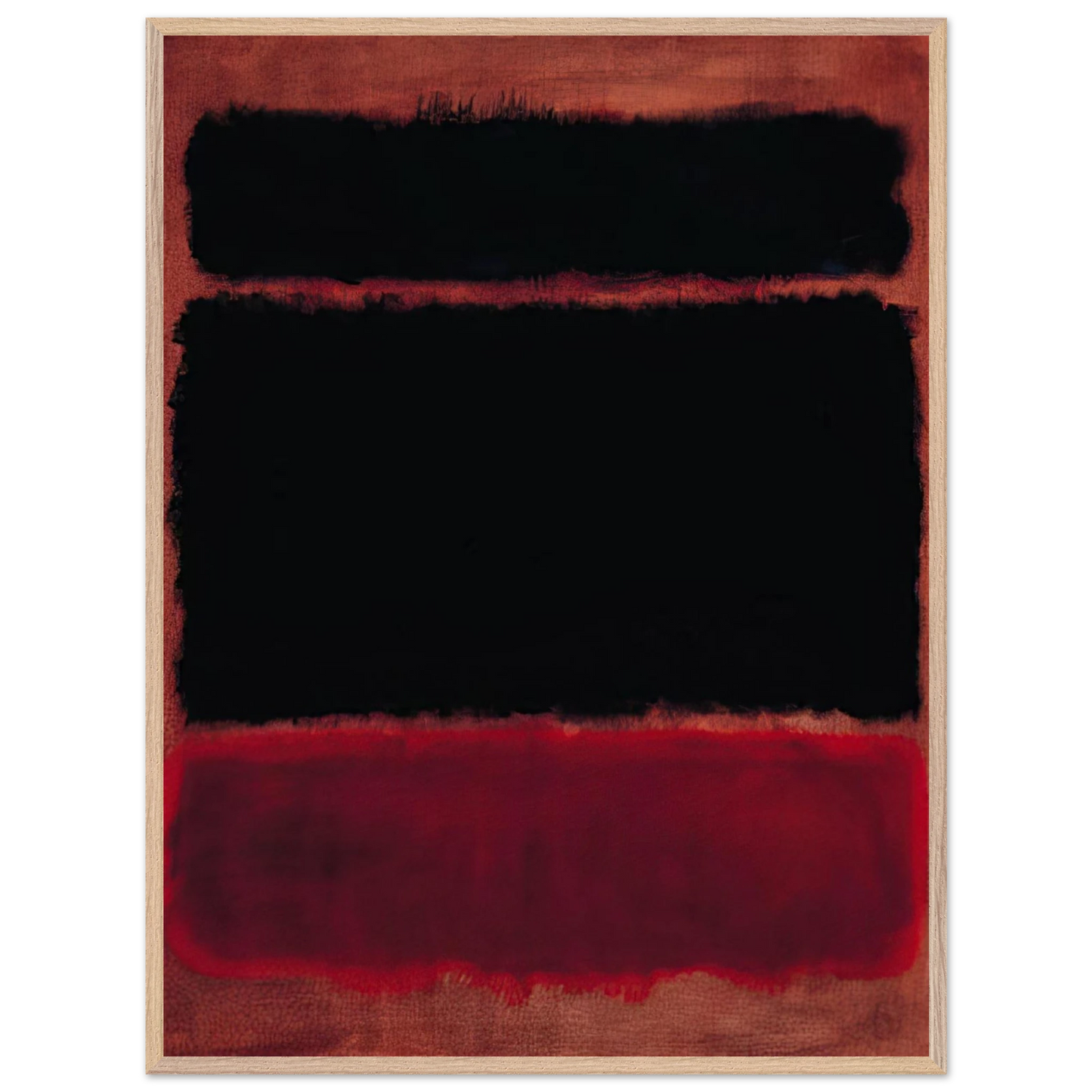 Mark Rothko - Black in Deep Red - 1957 Wall Art - 60x80 cm / 24x32 inches - Fine Art Poster-canvas - -