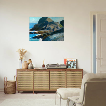 Rocky Shore - Edward Hopper Brushed Aluminum Print - 70x100 cm / 28x40 inches | Edward Hopper Aluminum Print | Edward Hopper Prints