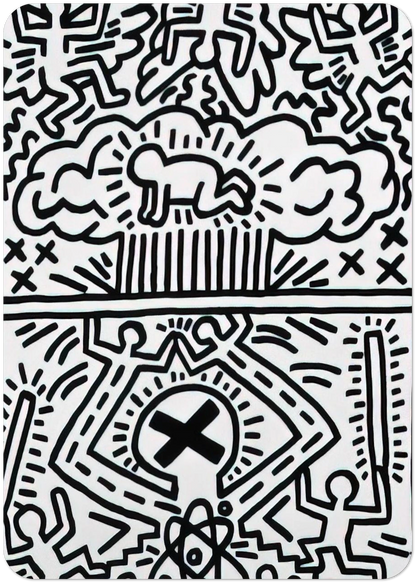 ANTI NUCLEAR RALLY 1982 By Keith Haring Pack of 10 Post Cards | Keith Haring Post Cards | A6 (10.5 x 14.8 cm) - 4.1 x 5.8 inches