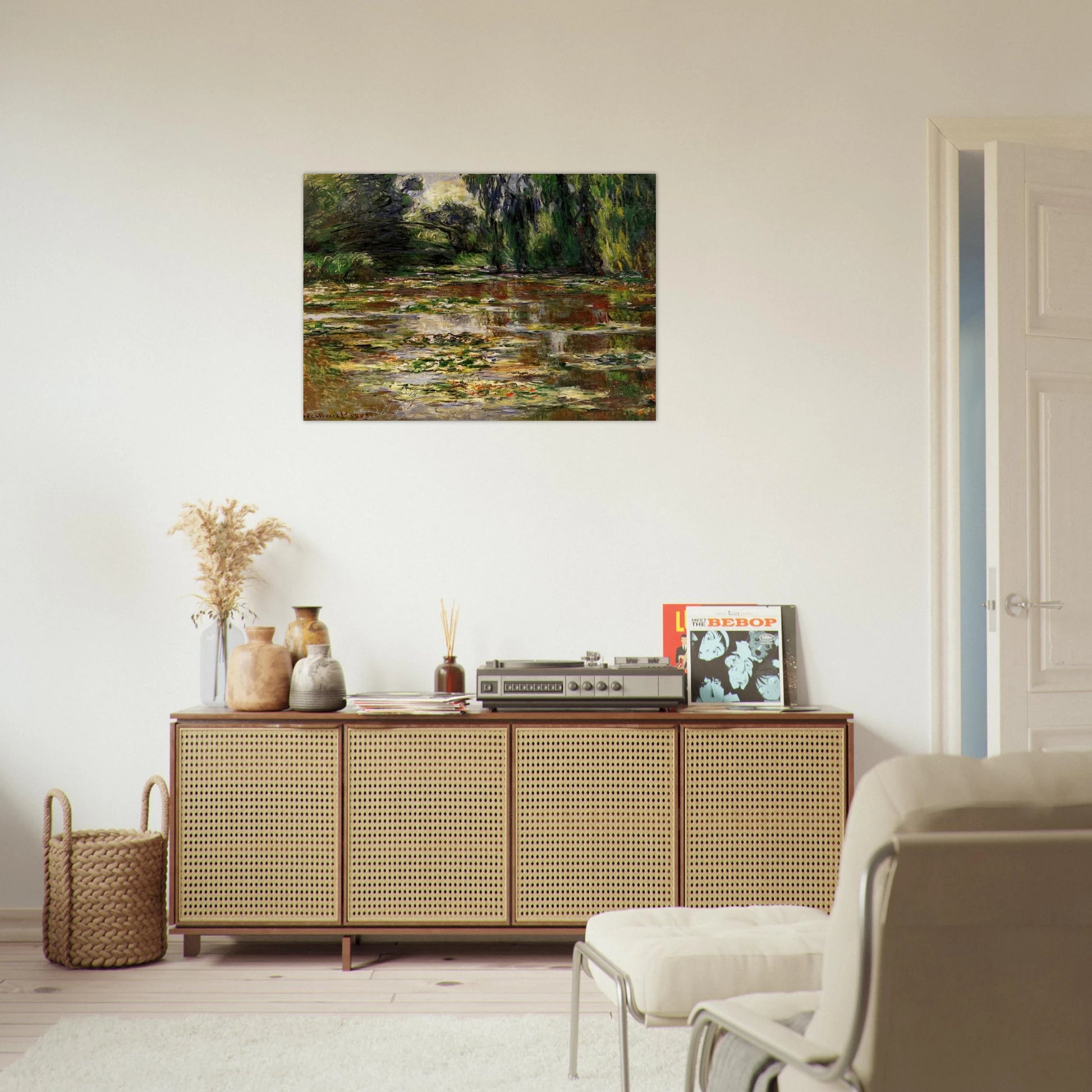The Japanese Bridge The Bridge over the Water-Lily Pond - claude monet Brushed Aluminum Print - 70x100 cm / 28x40 inches | claude monet Aluminum Print | claude monet Prints