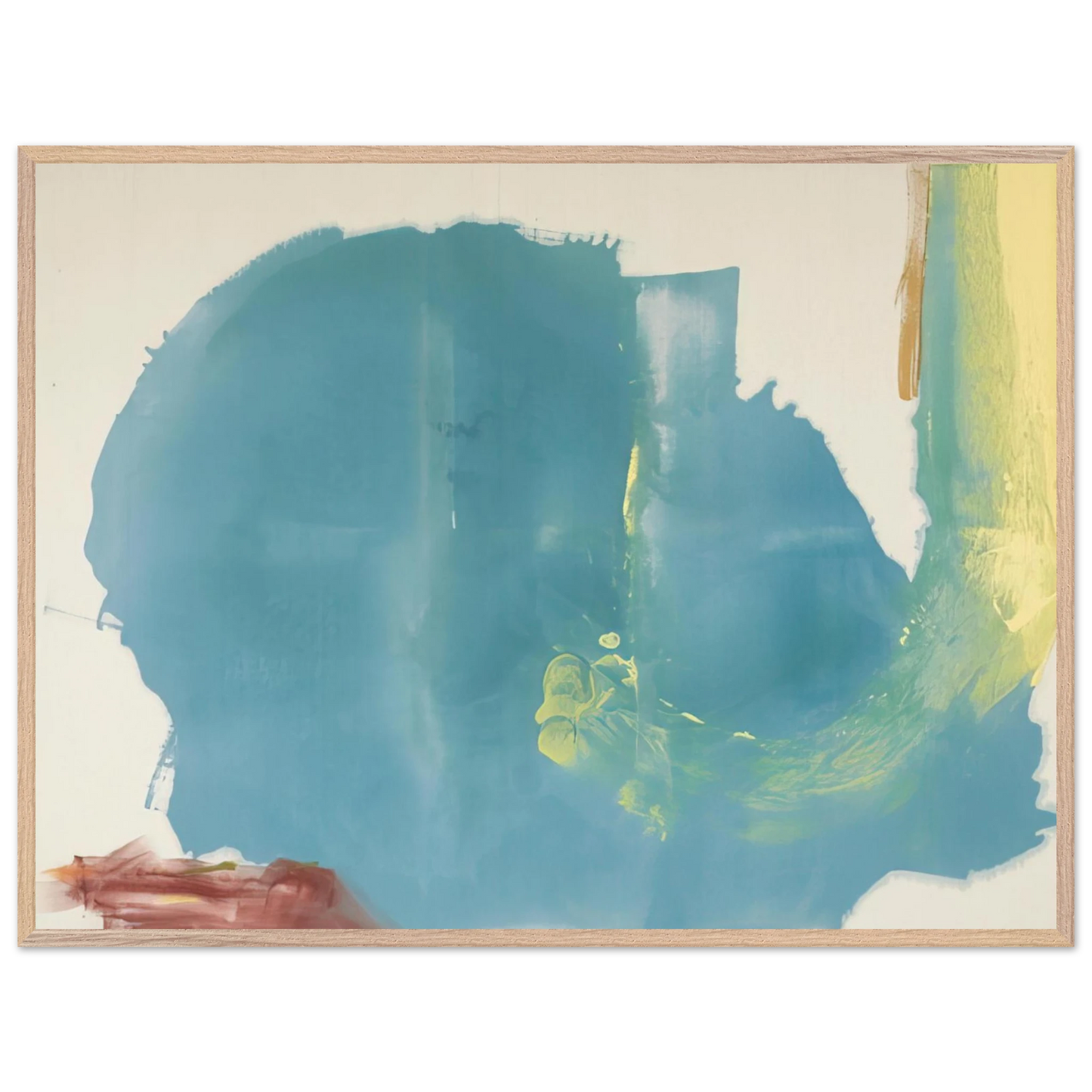 Helen Frankenthaler - Where Necessary - 1977 Wall art - 28x43  cm / XL (11x17 inches) - Premium Wooden Framed Poster With Fine Art Paper-canvas - Wood frame