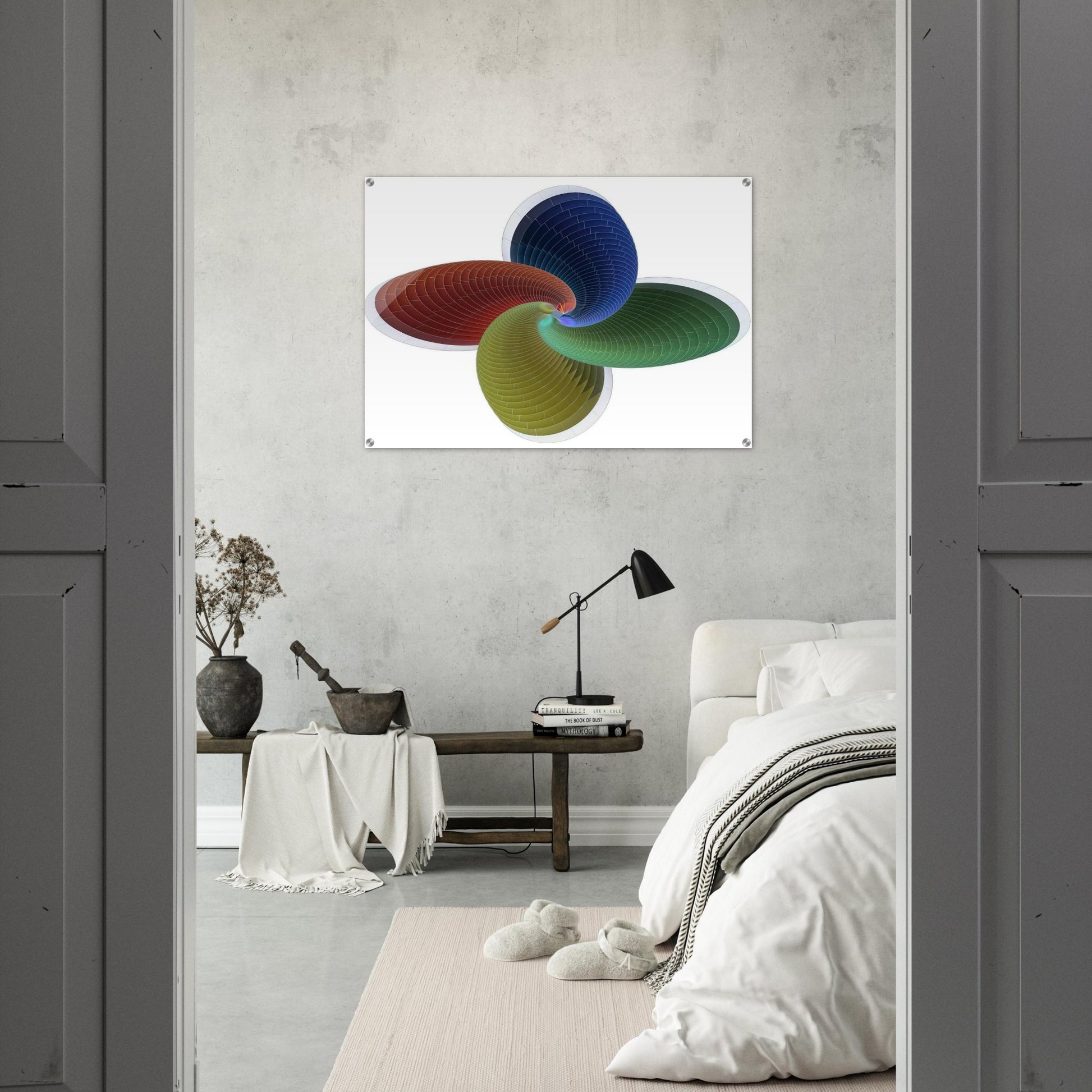 Tower of Fire, parametric model - Abstract Art - Johannes Itten Acrylic Print - 70x100 cm / 28x40″ inches