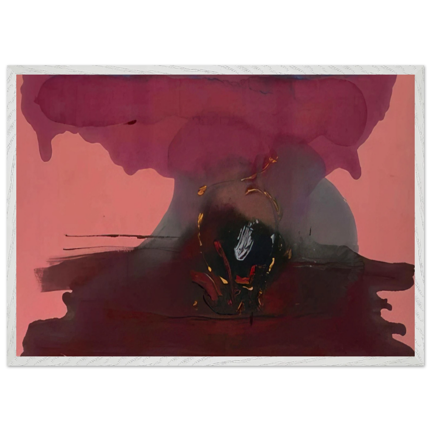 Helen Frankenthaler - Harbinger - 1986 Wall art - 40x60 cm / 16x24 inches - Premium Wooden Framed Poster With Fine Art Paper-canvas - White frame