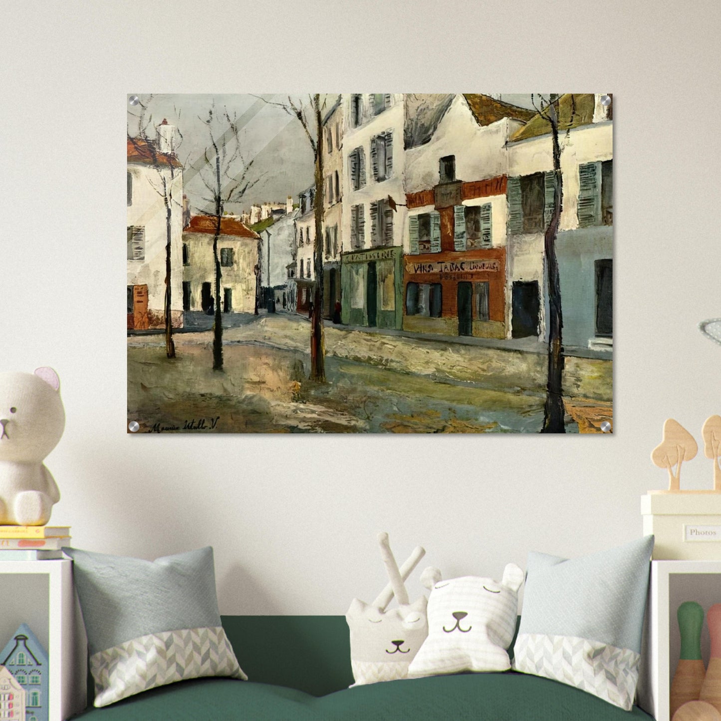 SQUARE TERTRE ON MONTMARTRE 2 - Maurice Utrillo Acrylic Print - 70x100 cm / 28x40″ inches